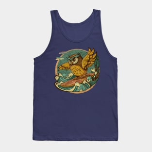 Owl Surfing Art Tank Top